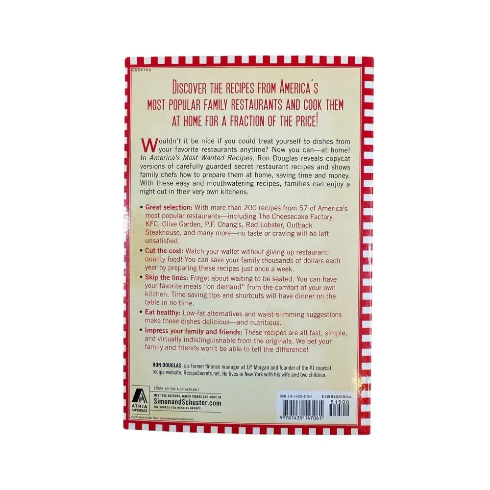 America's Most Wanted Recipes by Ron Douglas (Paperback)